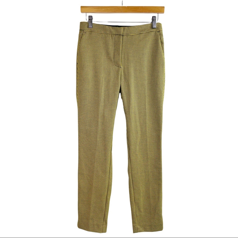Zara Yellow Checkered Ankle Pants